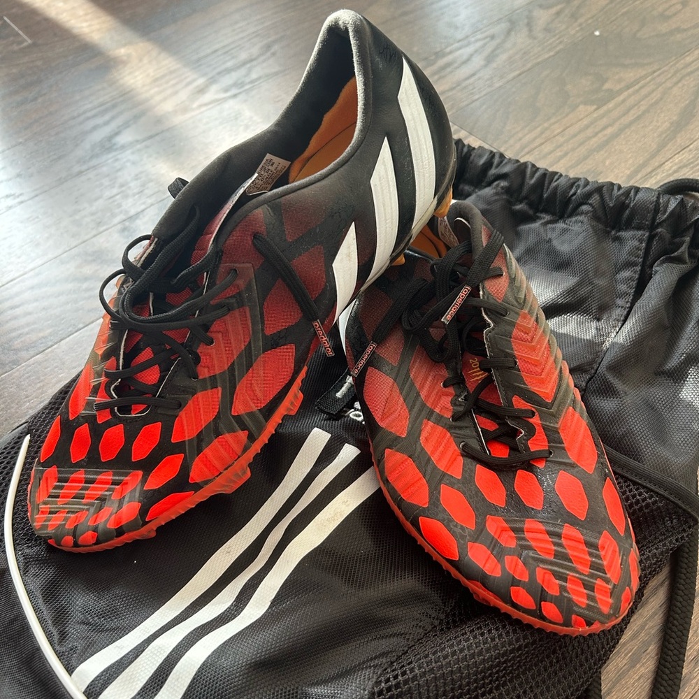 RARE Adidas Black and Red Soccer Cleats
